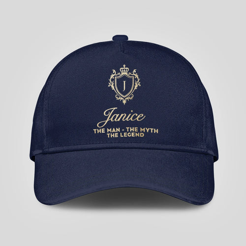 The Man The Myth The Legend Golden Navy Cap JANICE 13K1 C138PF