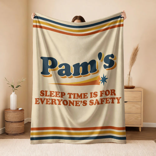 Your Name's Sleep Time Funny Retro Fleece Blanket PAM 13K1 BK67