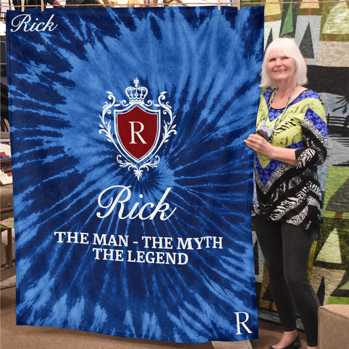 The Man The Myth The Legend Blue Waves Fleece Blanket RICK 13K1 BK11
