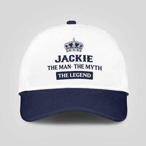 The Man The Myth The Legend King Crown Blue And White Cap JACKIE 13K1 C147PF