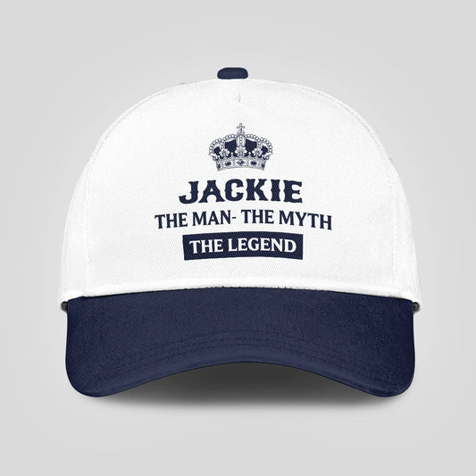 The Man The Myth The Legend King Crown Blue And White Cap JACKIE 13K1 C147PF