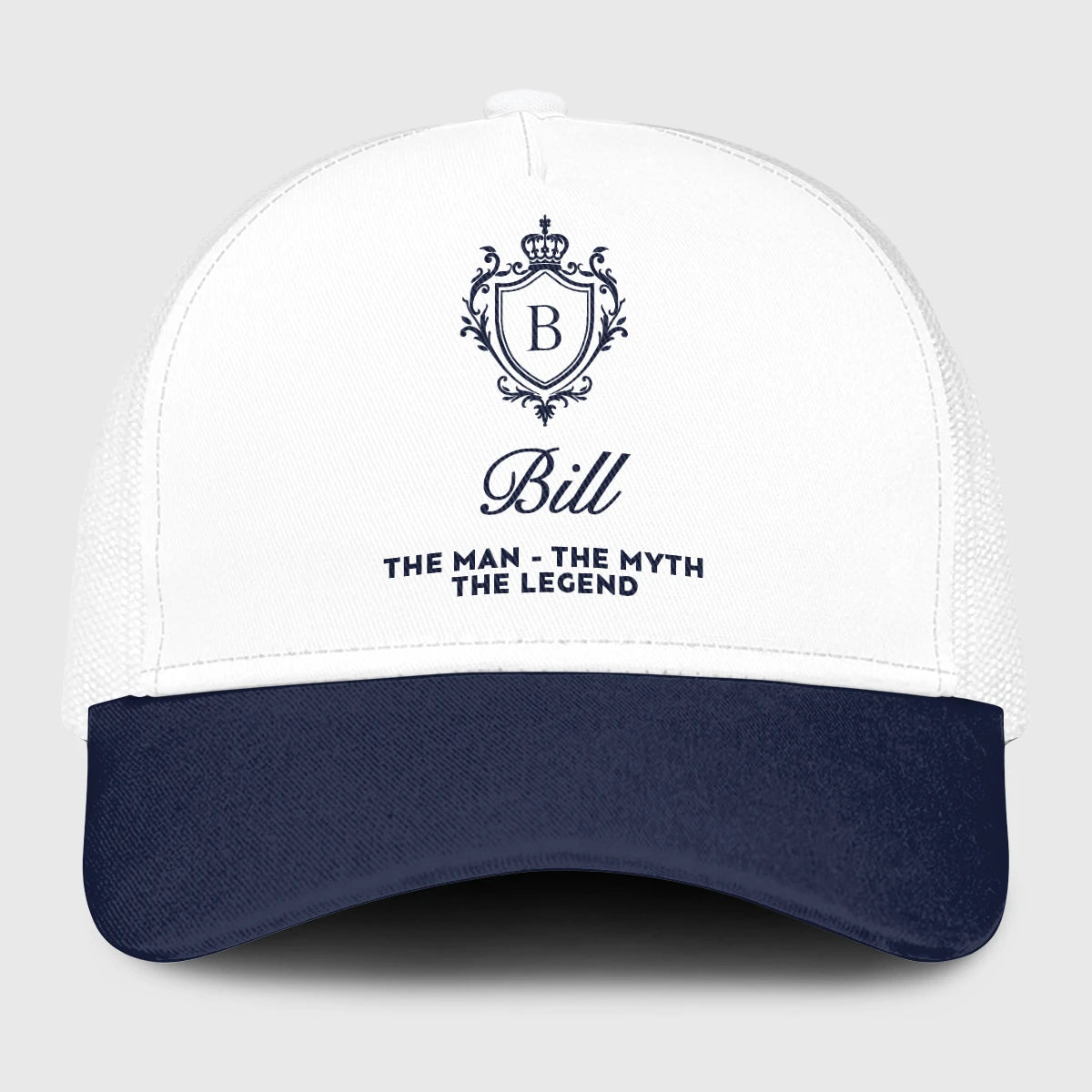 The Man The Myth The Legend Blue And White Baseball Mesh Cap BILL 13K1 C186PF