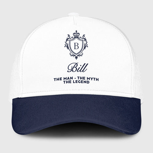 The Man The Myth The Legend Blue And White Baseball Mesh Cap BILL 13K1 C186PF