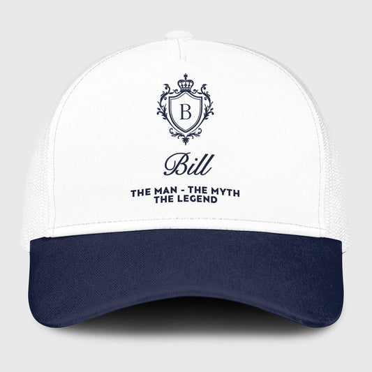 The Man The Myth The Legend Blue And White Baseball Mesh Cap BILL 13K1 C186PF