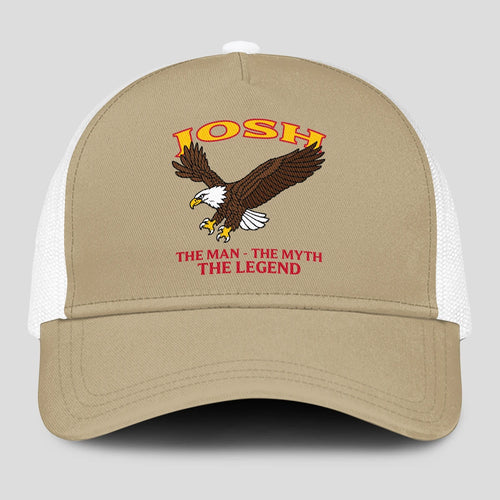 The Man The Myth The Legend Eagle Khaki Mesh Cap JOSH 13K1 C210PF