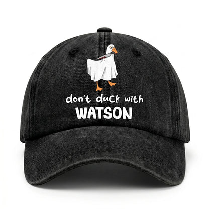 Don't Duck With Your Name Funny Washed Cap WATSON 13K1 C129PF