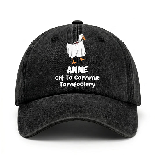 Off To Commit Tomfoolery Funny Goose Washed Cap ANNE 13K1 C131PF