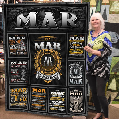 MAR Personalized Blanket | Custom Name Cozy Throw Gift 13K1-BK2