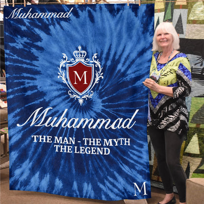 The Man The Myth The Legend Blue Waves Fleece Blanket MUHAMMAD 13K1 BK11