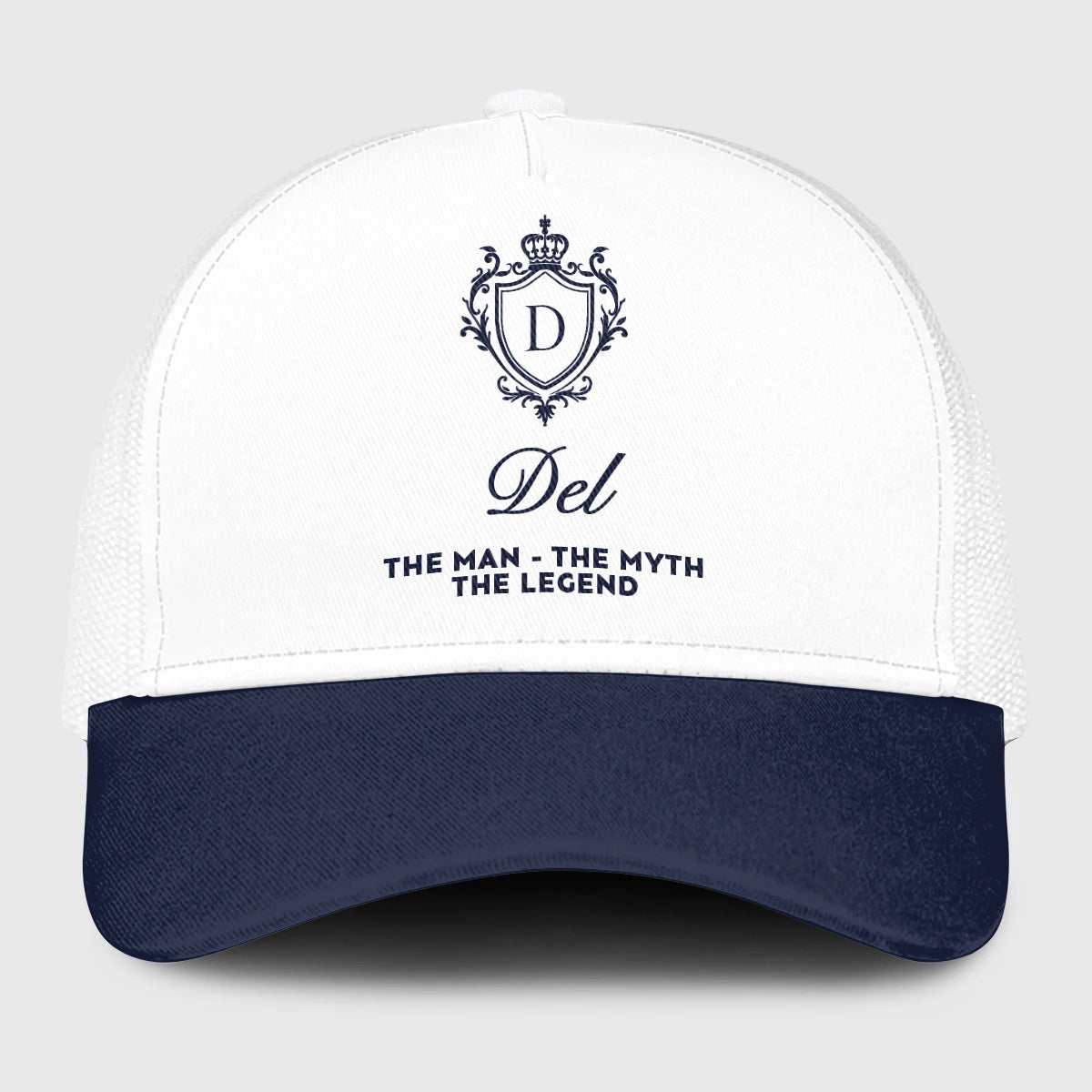 The Man The Myth The Legend Blue And White Baseball Mesh Cap DEL 13K1 C186PF