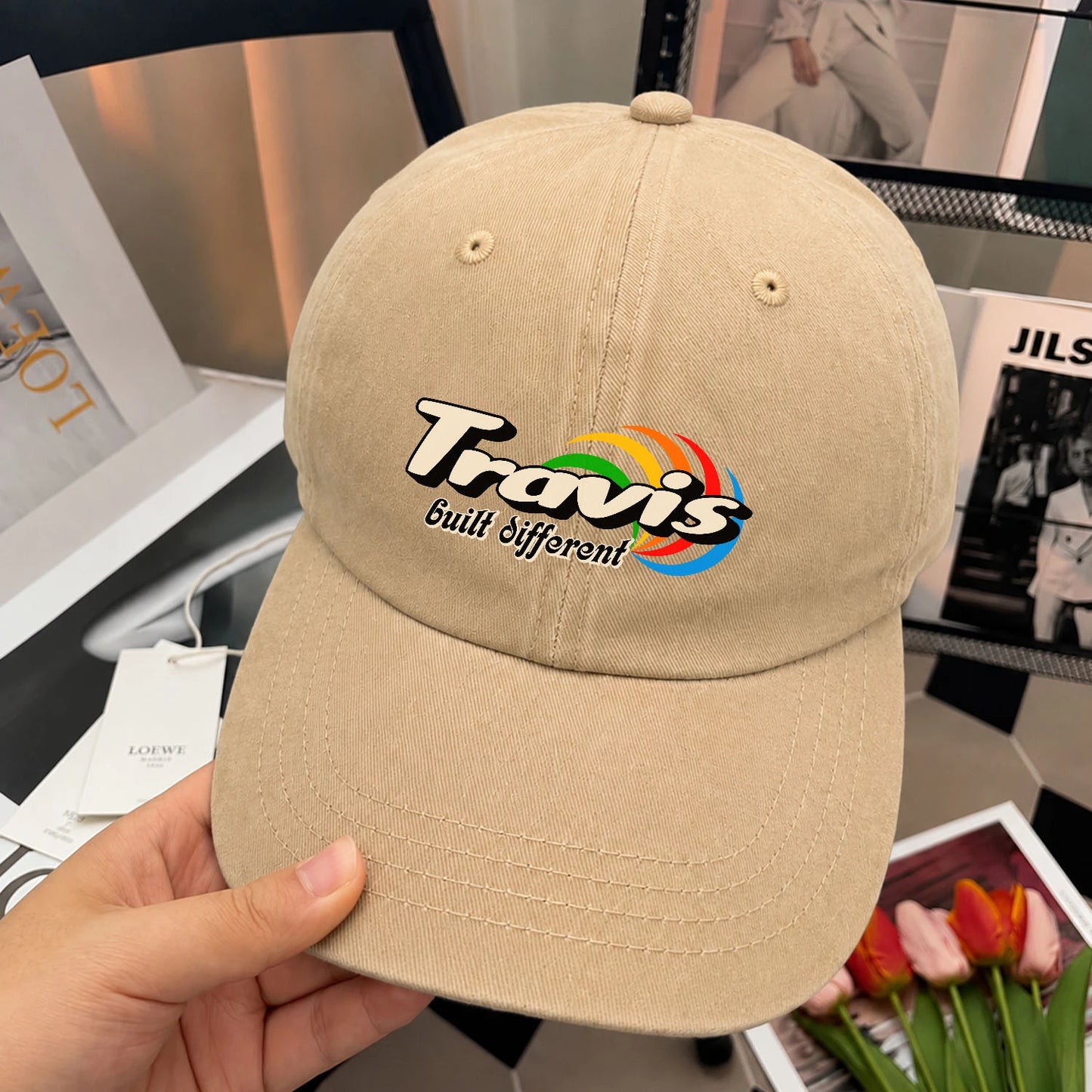 Your Name Built Different Retro Washed Cap TRAVIS 13K1 C55PF