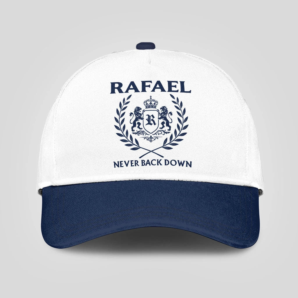 Never Back Down Blue And White Cap RAFAEL 13K1 C59PF