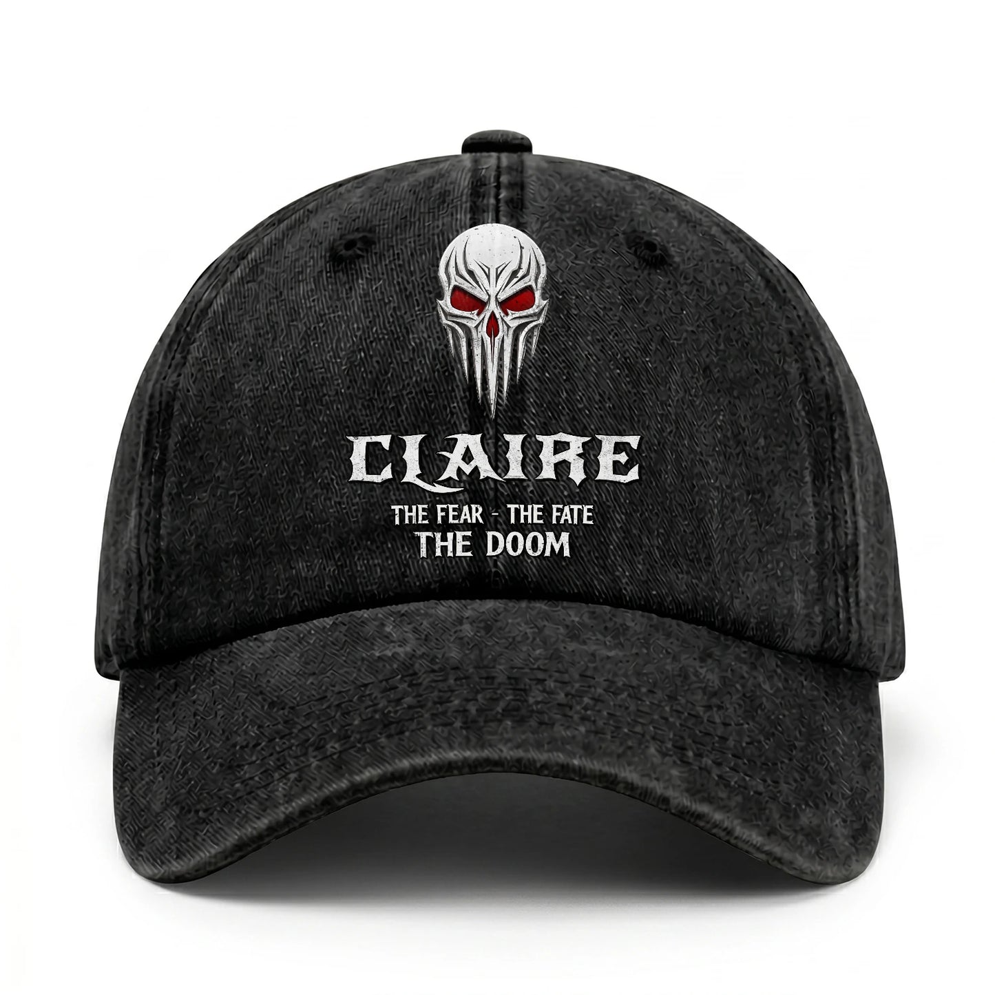 Your Name The Fear The Fate The Doom Skull Washed Cap CLAIRE 13K1 C98PF