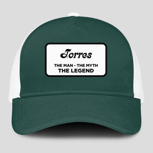The Man The Myth The Legend Green And White Mesh Cap TORRES 13K1 C198PF