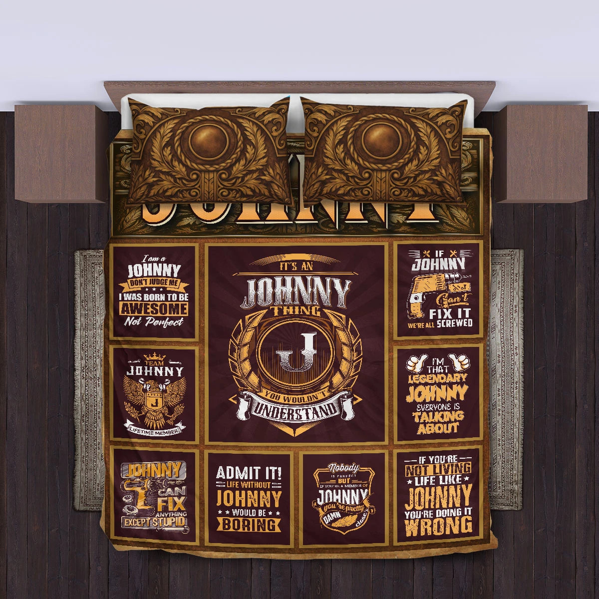 JOHNNY Limited Edition Personalized Bedding Set 13K1-BS3