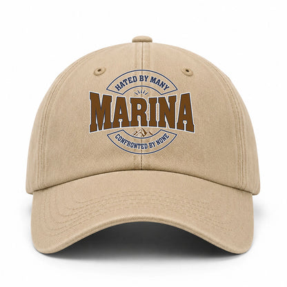 Hated By Many Confronted By None Washed Cap MARINA 13K1 C36PF