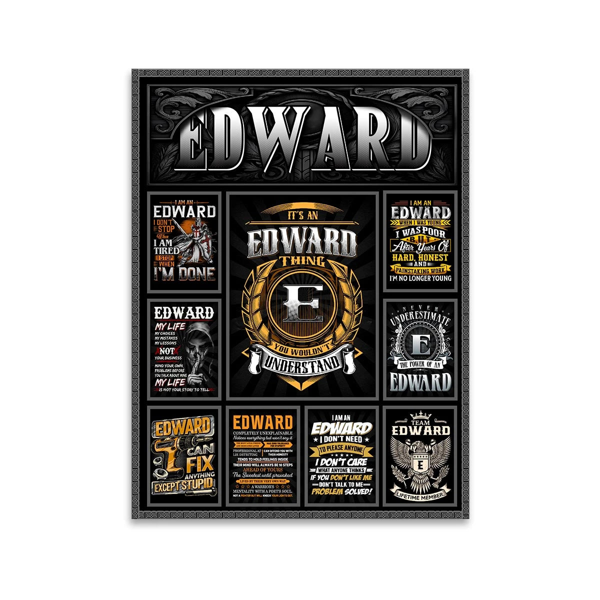 EDWARD Personalized Sponge Floor Mat – Custom Printed Home Decor 13K1-AR2
