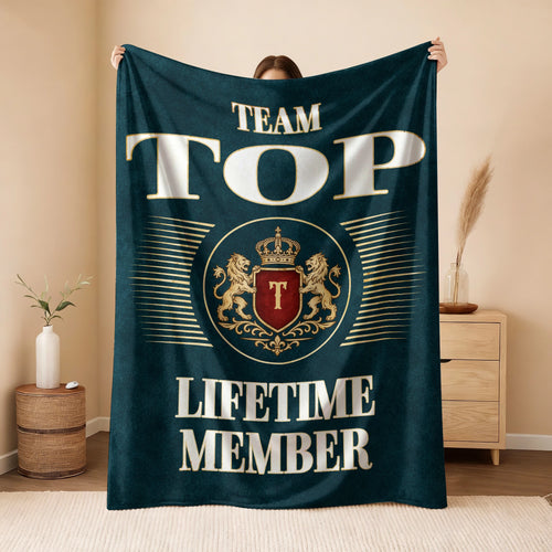 Team Your Name Lifetime Member Sage Green Fleece Blanket TOP 13K1 BK42