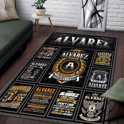 ALVAREZ Personalized Sponge Floor Mat – Custom Printed Home Decor 13K1-AR2