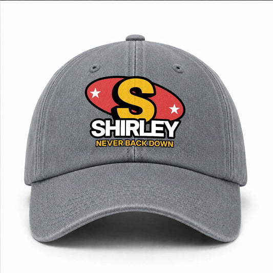 Never Back Down With Your Name And Initial Letter Washed Cap SHIRLEY 13K1 C82PF