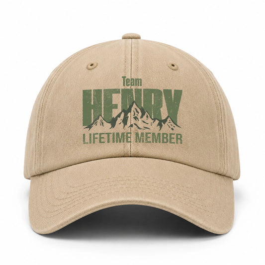 Team Your Name Lifetime Member Mountain Cap HENRY 13K1 C58PF