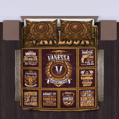 VANESSA Limited Edition Personalized Bedding Set 13K1-BS3