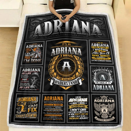 ADRIANA Personalized Blanket | Custom Name Cozy Throw Gift 13K1-BK2