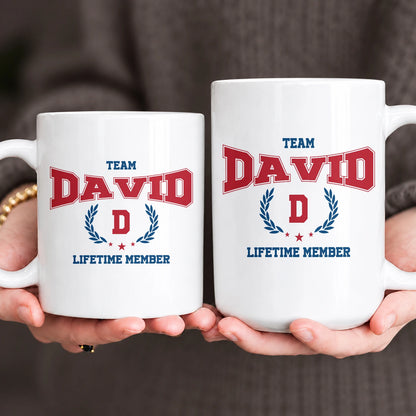 Team Your Name Lifetime Member Sporty Mug DAVID 13K1 MG09