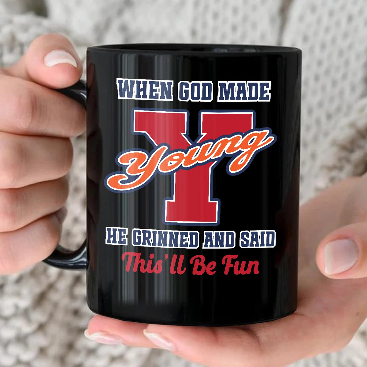 When God Made Your Name Personalized Baseball Mug YOUNG 13K1 MG07