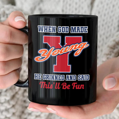 When God Made Your Name Personalized Baseball Mug YOUNG 13K1 MG07