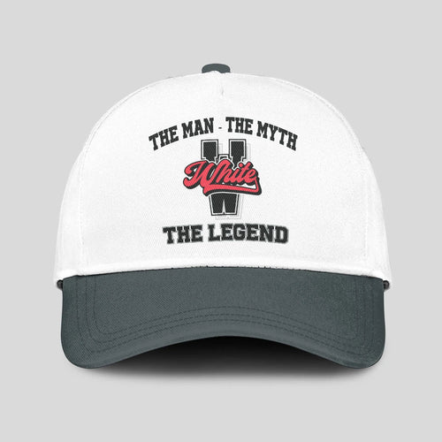 The Man The Myth The Legend Custom Initial Letter And Name Cap WHITE 13K1 C38PF