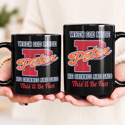 When God Made Your Name Personalized Baseball Mug PETER 13K1 MG07