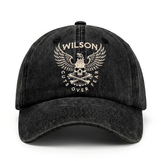 Your Name Guts Over Fear With Eagle And Skull Washed Cap WILSON 13K1 C75PF