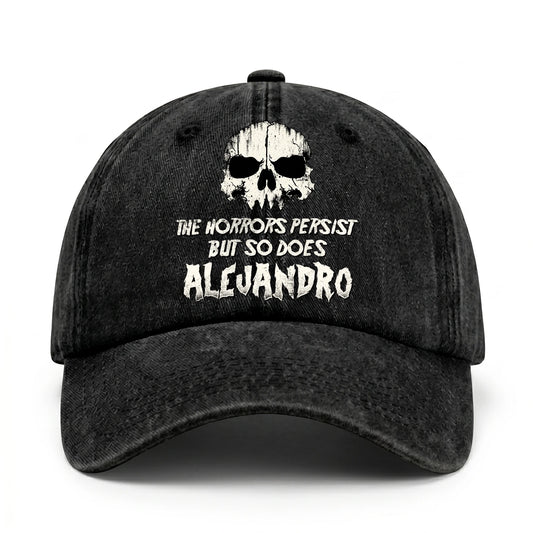The Horrors Persist But So Does Your Name Cool Skull Washed Cap ALEJANDRO 13K1 C134PF