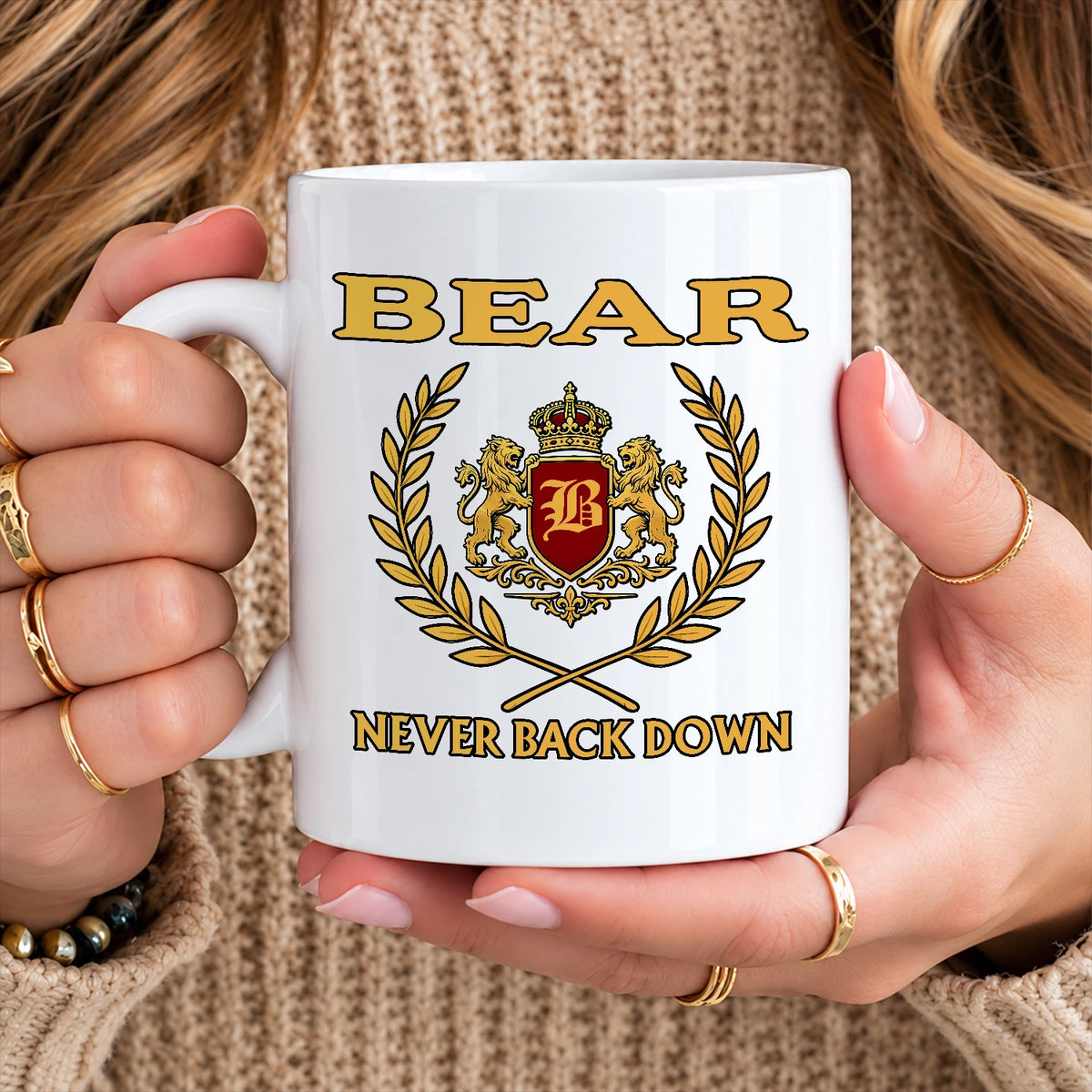 Never Back Down Royal Mug BEAR 13K1 MG22
