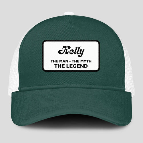 The Man The Myth The Legend Green And White Mesh Cap KELLY 13K1 C198PF