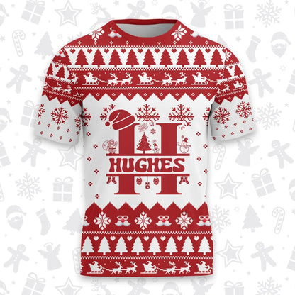 HUGHES Personalized Christmas T-Shirt Pajama Set - Holiday Gift Outfit 13K1-CR2
