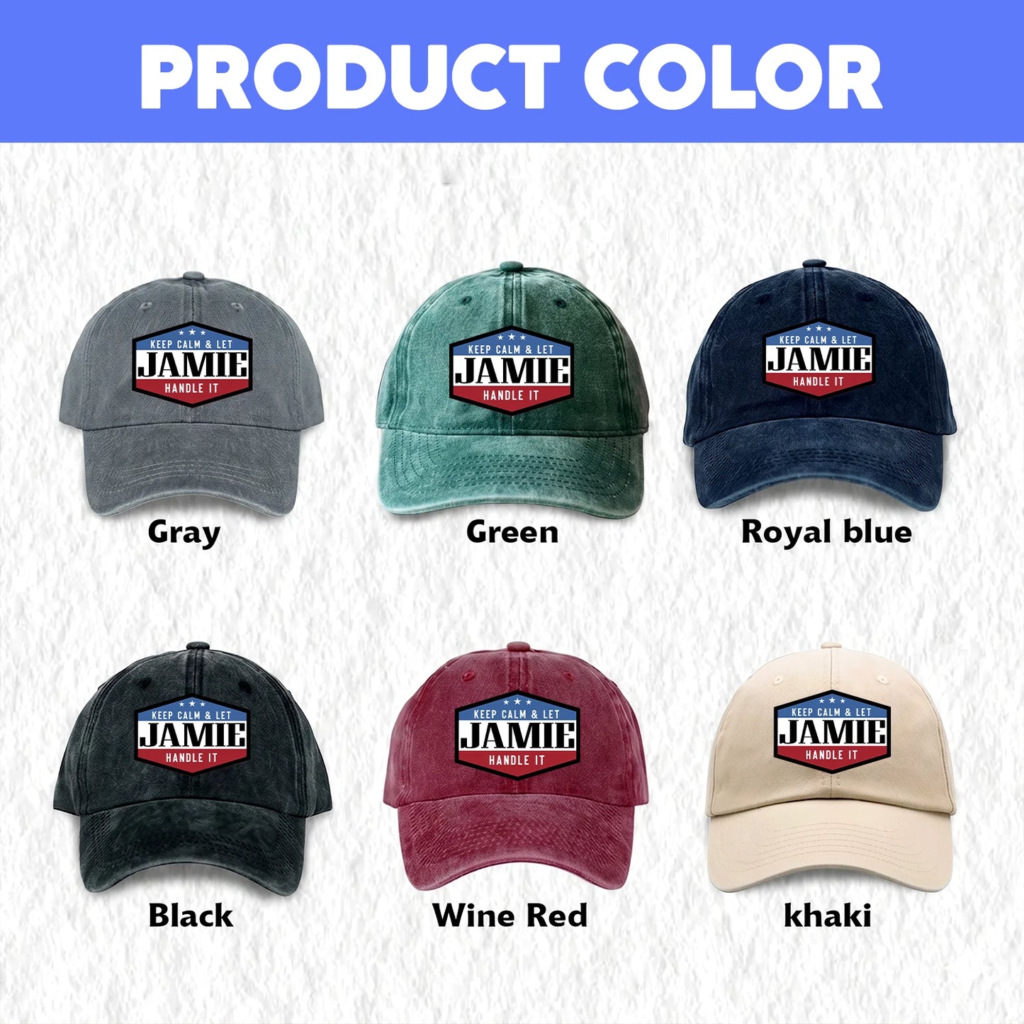 Keep Calm & Let Your Name Handle It Washed Cap JAMIE 13K1 C87PF