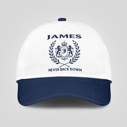 Never Back Down Blue And White Cap JAMES 13K1 C59PF