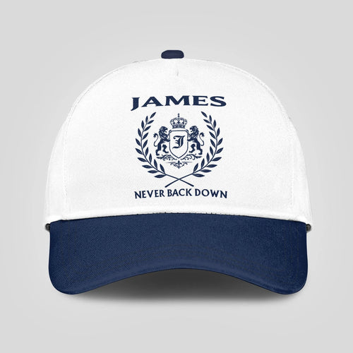 Never Back Down Blue And White Cap JAMES 13K1 C59PF