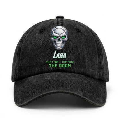 The Fear The Fate The Doom Skull Washed Cap LARA 13K1 C99PF