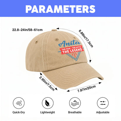 The Man The Myth The Legend Logo Washed Cap ANITA 13K1 C37PF