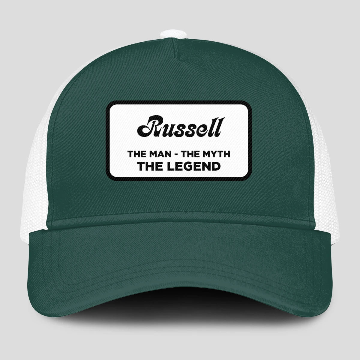 The Man The Myth The Legend Green And White Mesh Cap RUSSELL 13K1 C198PF