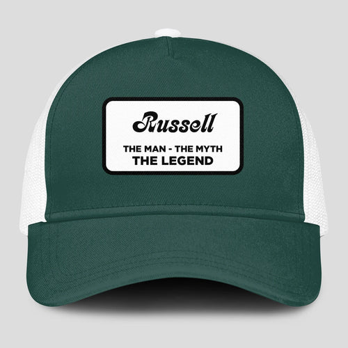 The Man The Myth The Legend Green And White Mesh Cap RUSSELL 13K1 C198PF