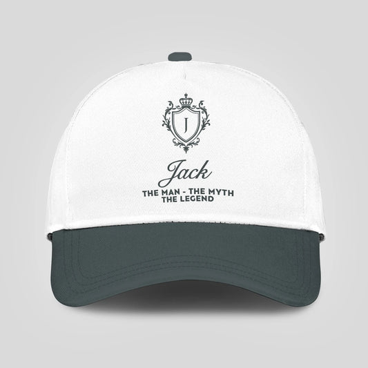 The Man The Myth The Legend Elegant Gray And White Cap JACK 13K1 C170PF