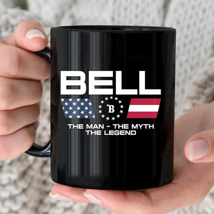 The Man The Myth The Legend Us Flag Mug BELL 13K1 MG23