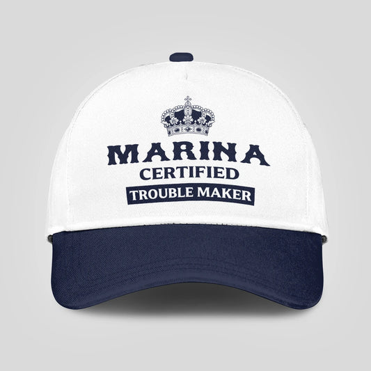 Certified Your Name Trouble Maker Washed Cap MARINA 13K1 C148PF
