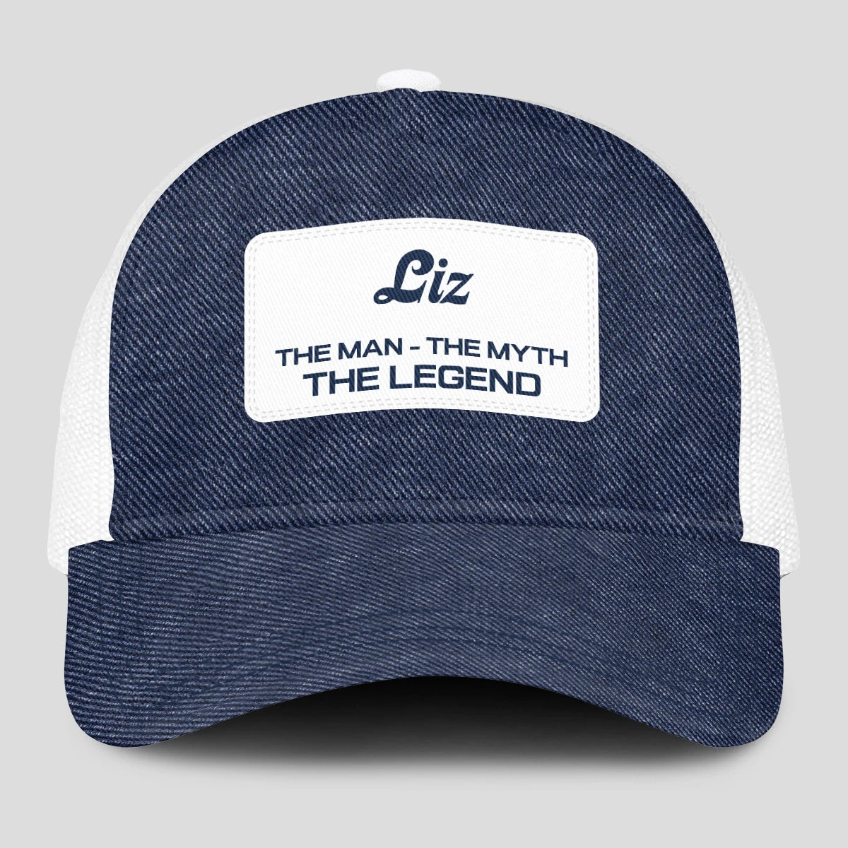 The Man The Myth The Legend Blue Denim Mesh Cap LIZ 13K1 C194PF
