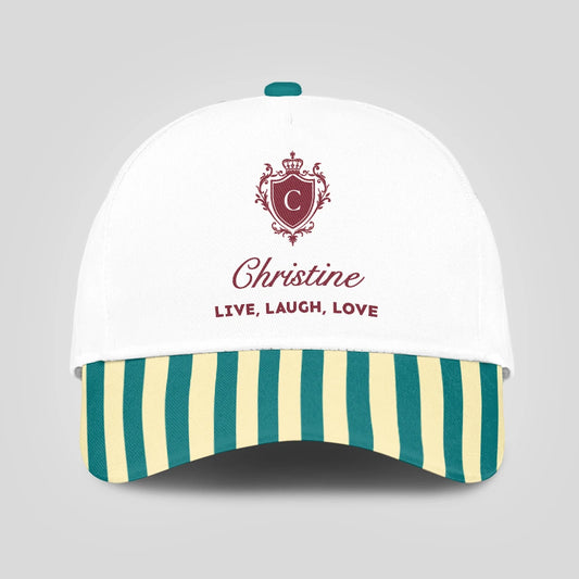 Live Laugh Love Green And Yellow Royal Cap CHRISTINE 13K1 C122PF