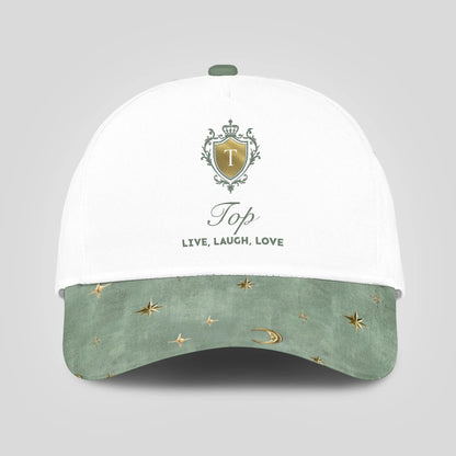 Live Laugh Love Stars And Moon Green Cap TOP 13K1 C124PF